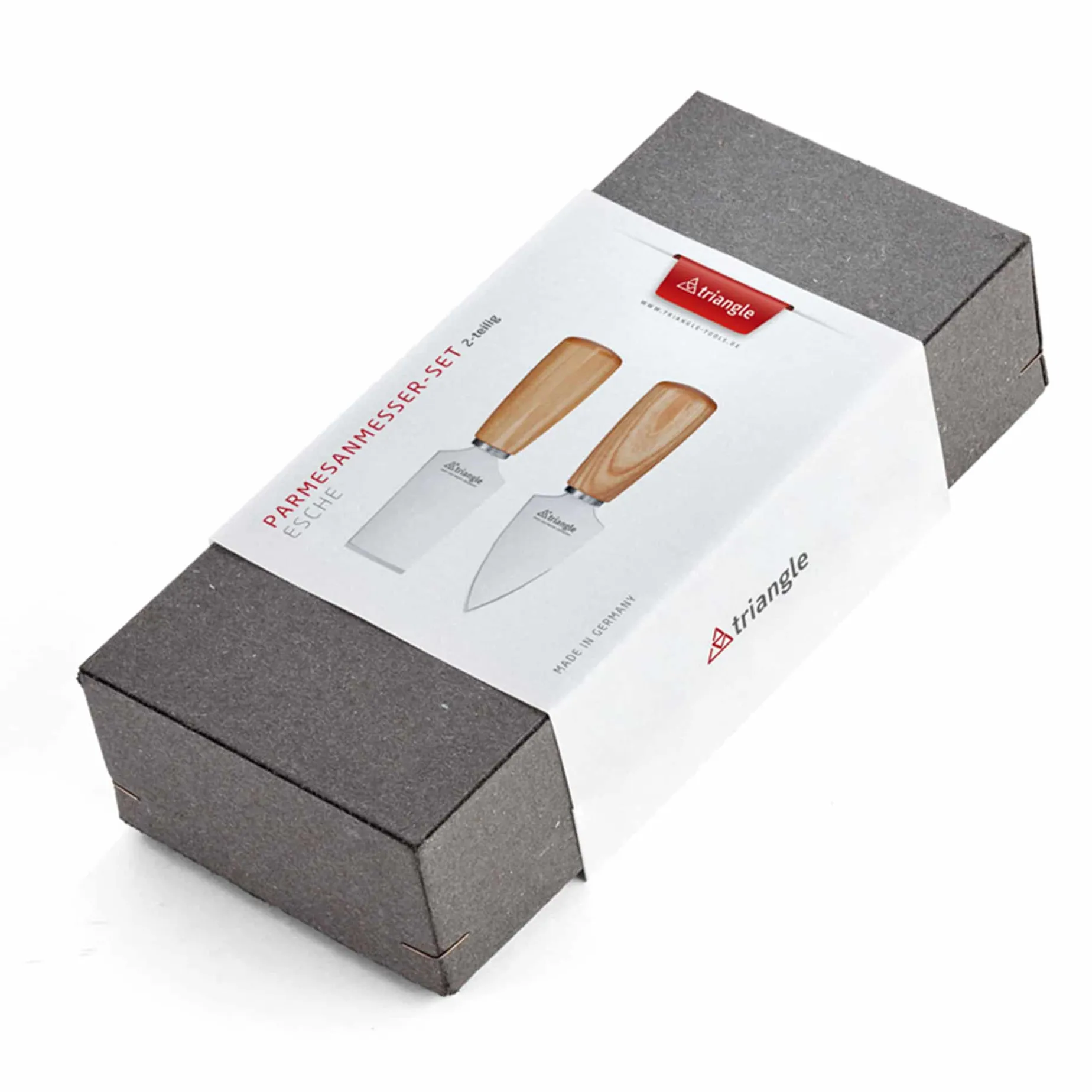 Triangle Set of 2 Parmesan Knives with Ash Wood Handles