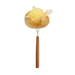 Triangle Set of 2 Potato Forks with Plum Wood Handle