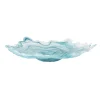 Turquoise Marble Glass Serving Tray, 39cm