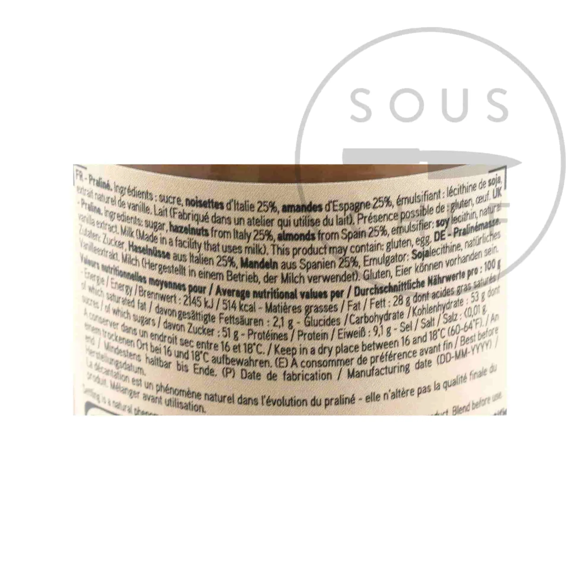 Valrhona Almond & Hazelnut Praline Paste, 300g