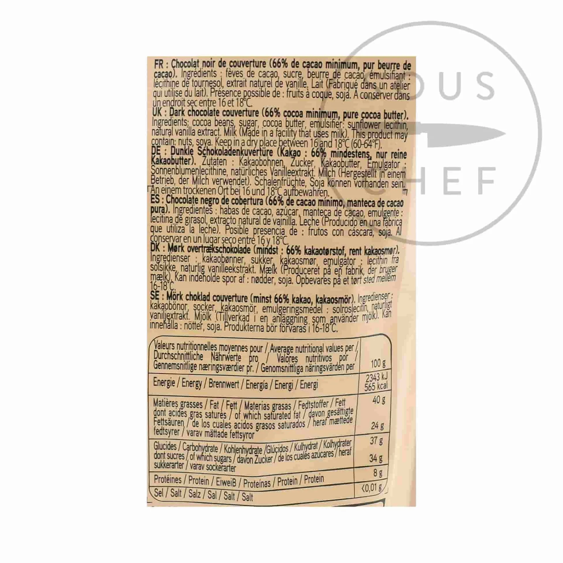 Valrhona Caraibe 66% Dark Chocolate Chips