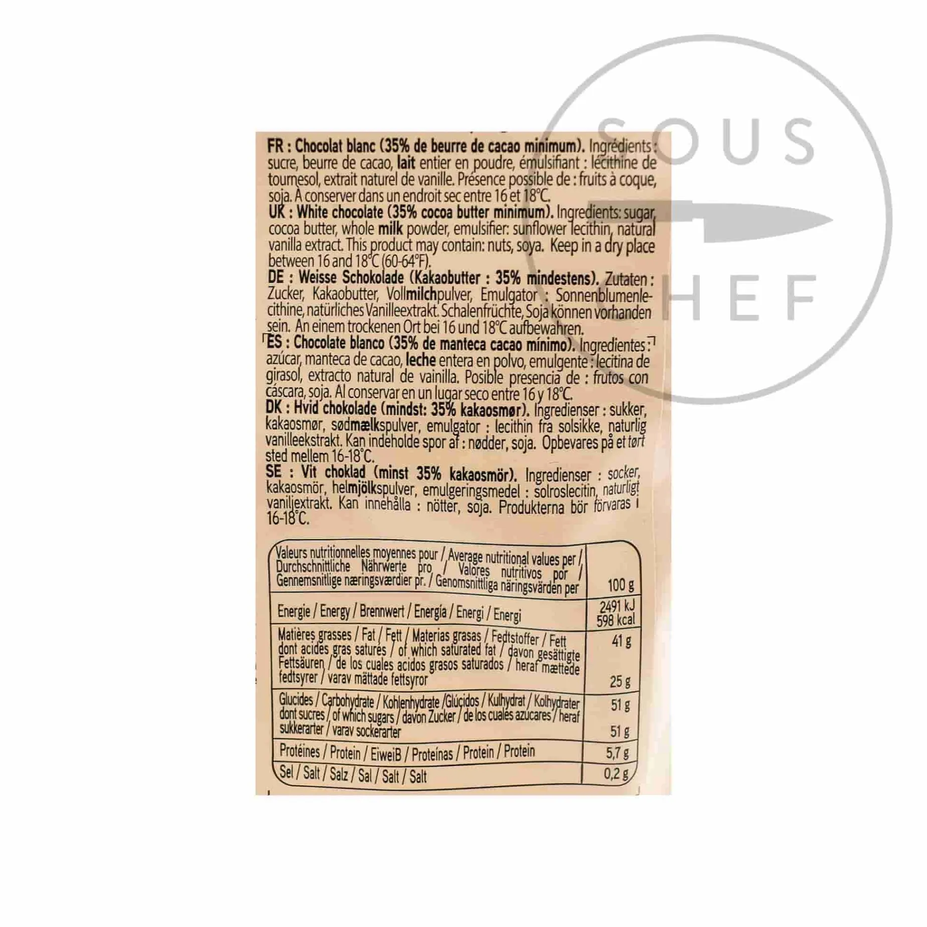 Valrhona Ivoire White Chocolate Chips