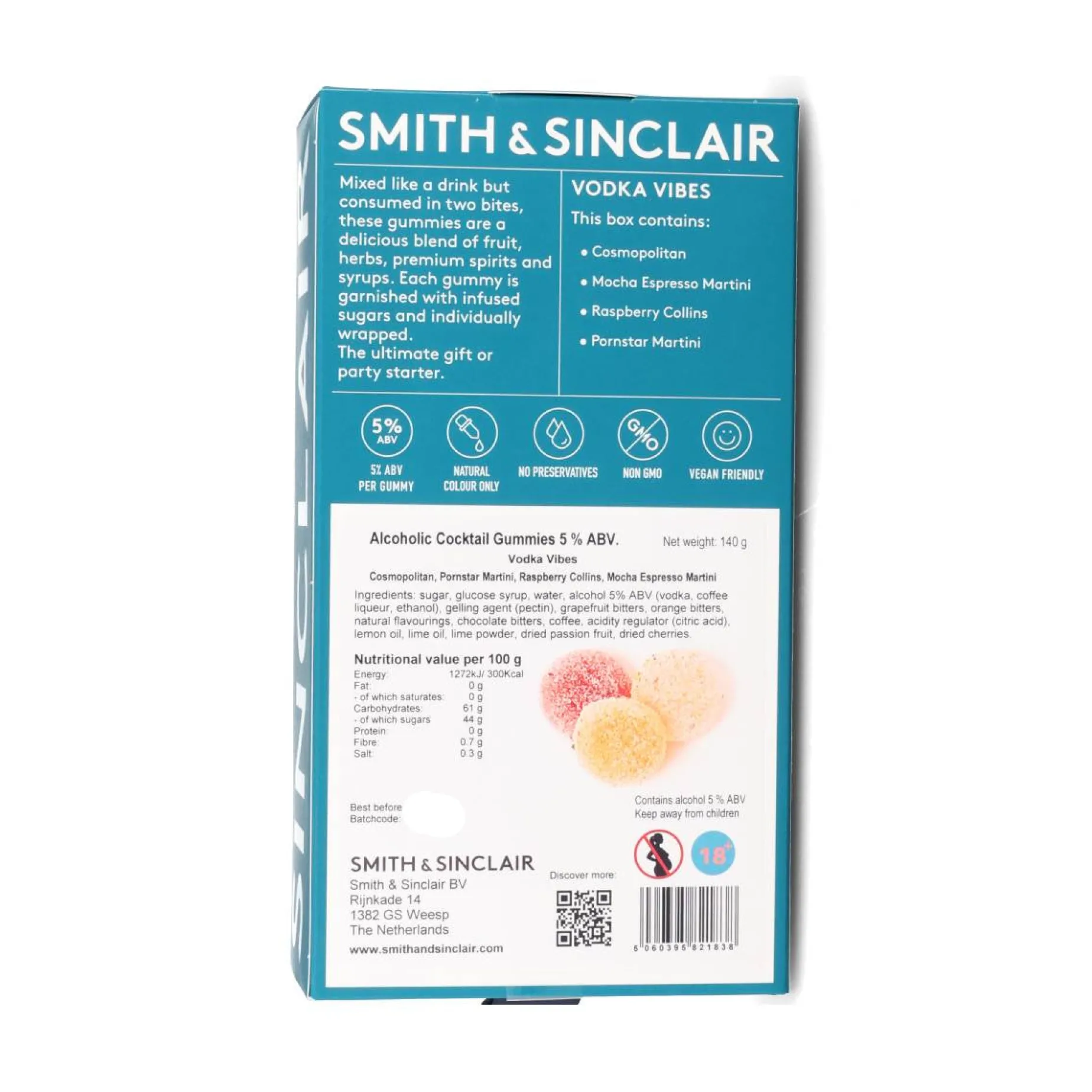 Vodka Vibes Selection of 5V Alcoholic Jelly Sweets, 140g