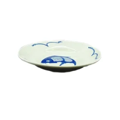 White & Blue Carp Deep Plate, 20cm