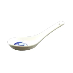 White & Blue Carp Rice Spoon, 13cm