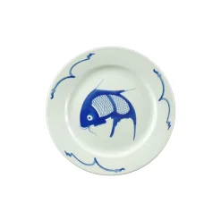 White & Blue Carp Side Plate, 20cm