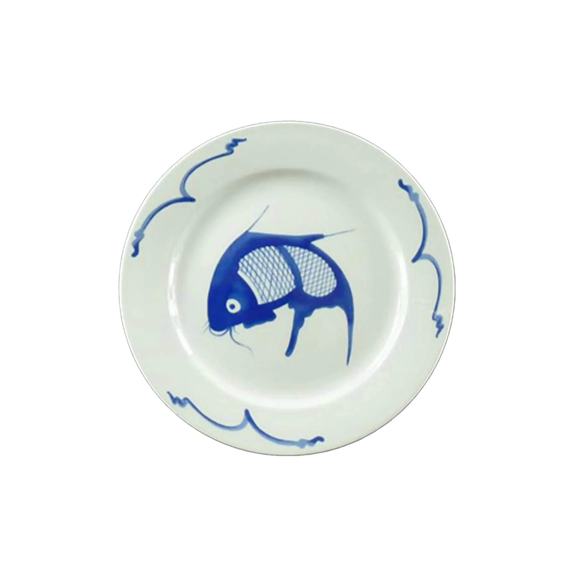 White & Blue Carp Side Plate, 20cm