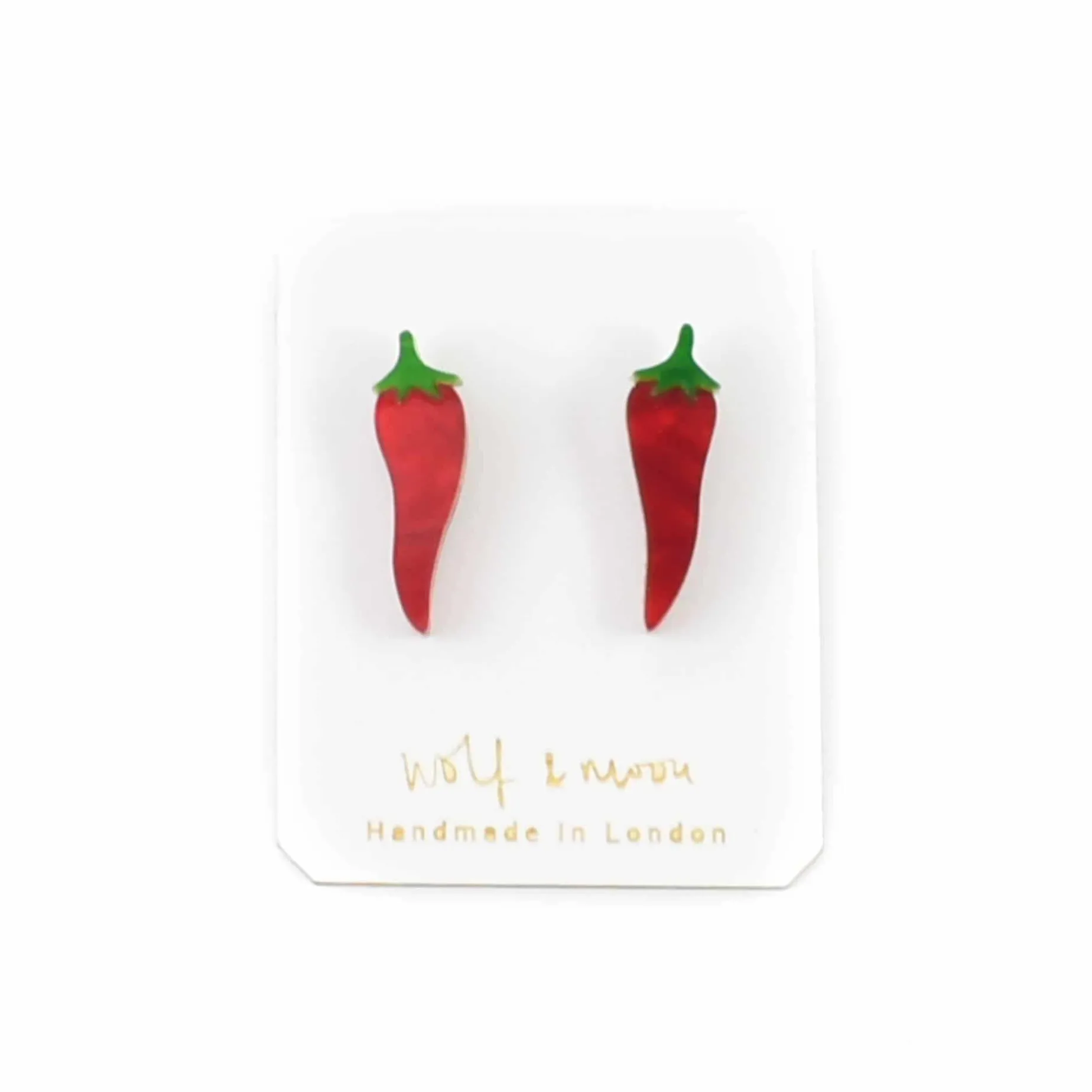 Wolf & Moon Chilli Pepper Stud Earrings