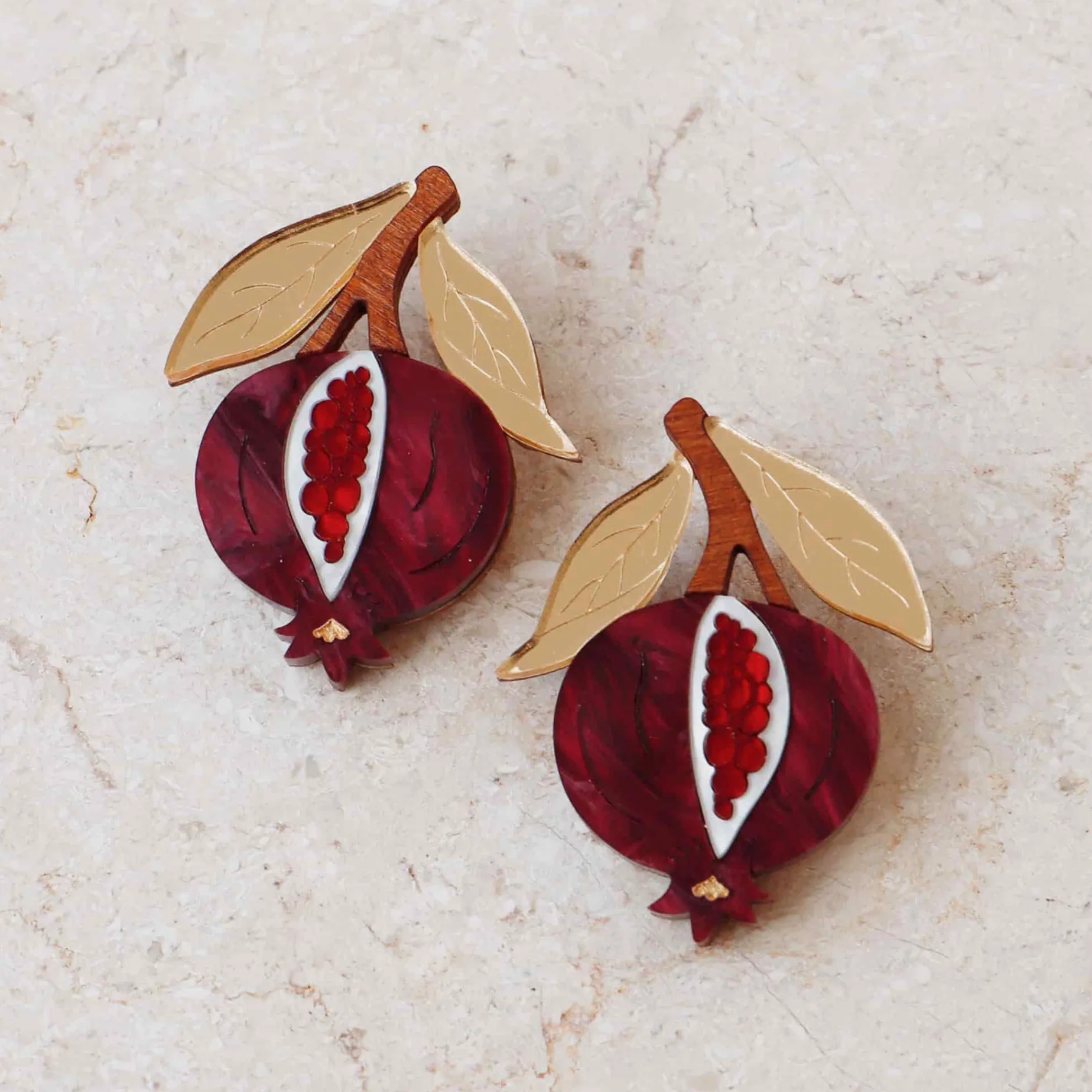Wolf & Moon Mini Pomegranate Stud Earrings