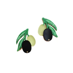 Wolf & Moon Olive Stud Earrings