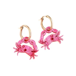 Wolf & Moon Pink Crab Hoop Earrings
