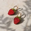 Wolf & Moon Strawberry Hoop Earrings