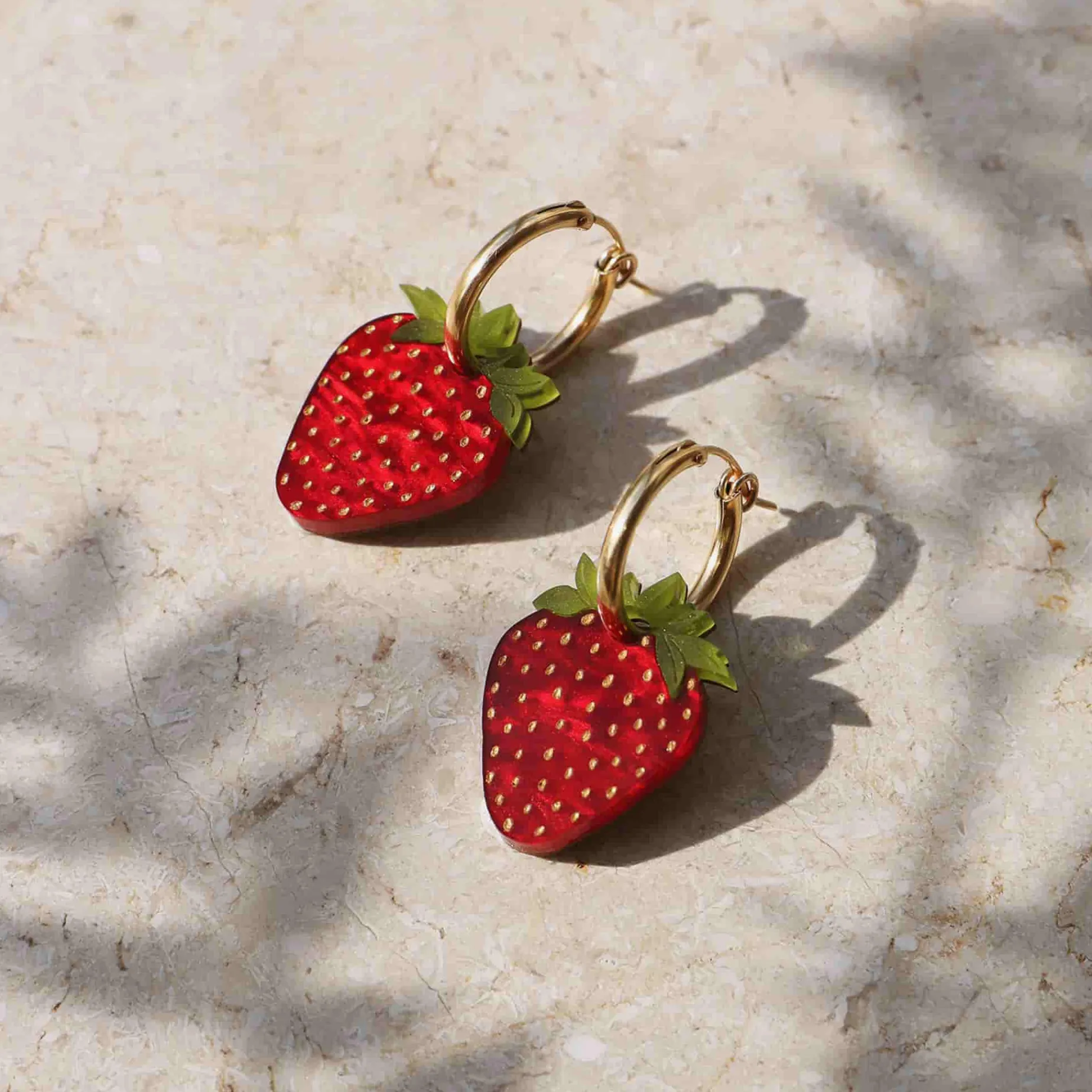 Wolf & Moon Strawberry Hoop Earrings