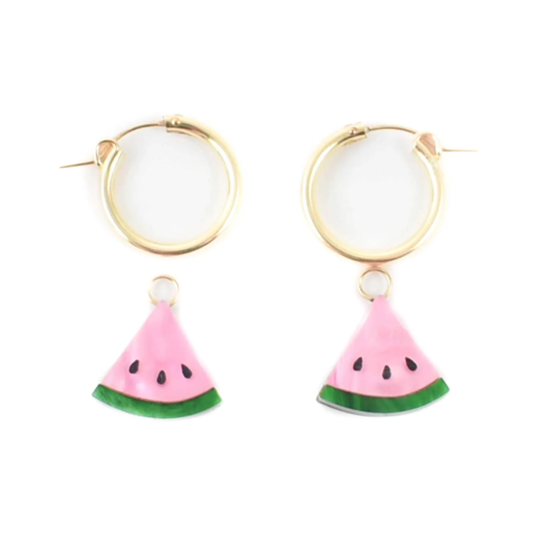 Wolf & Moon Watermelon Hoop Earrings