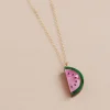 Wolf & Moon Watermelon Necklace