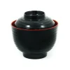 5x Melamine Red & Black Miso Soup Bowl, 10cm