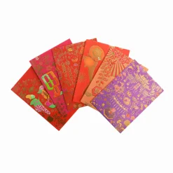 6x Small Purple & Red Envelopes