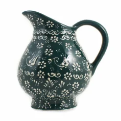 Yesil Ve Beyaz Boyali Round Jug, 2 Litre