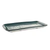 Yesil Ve Beyaz Boyali Serving Tray, 34x16.5cm