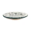 Yesil Ve Beyaz Boyali Wavy Side Plate, 19cm