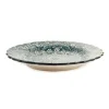 Yesil Ve Beyaz Boyali Wavy Dinner Plate, 26.5cm