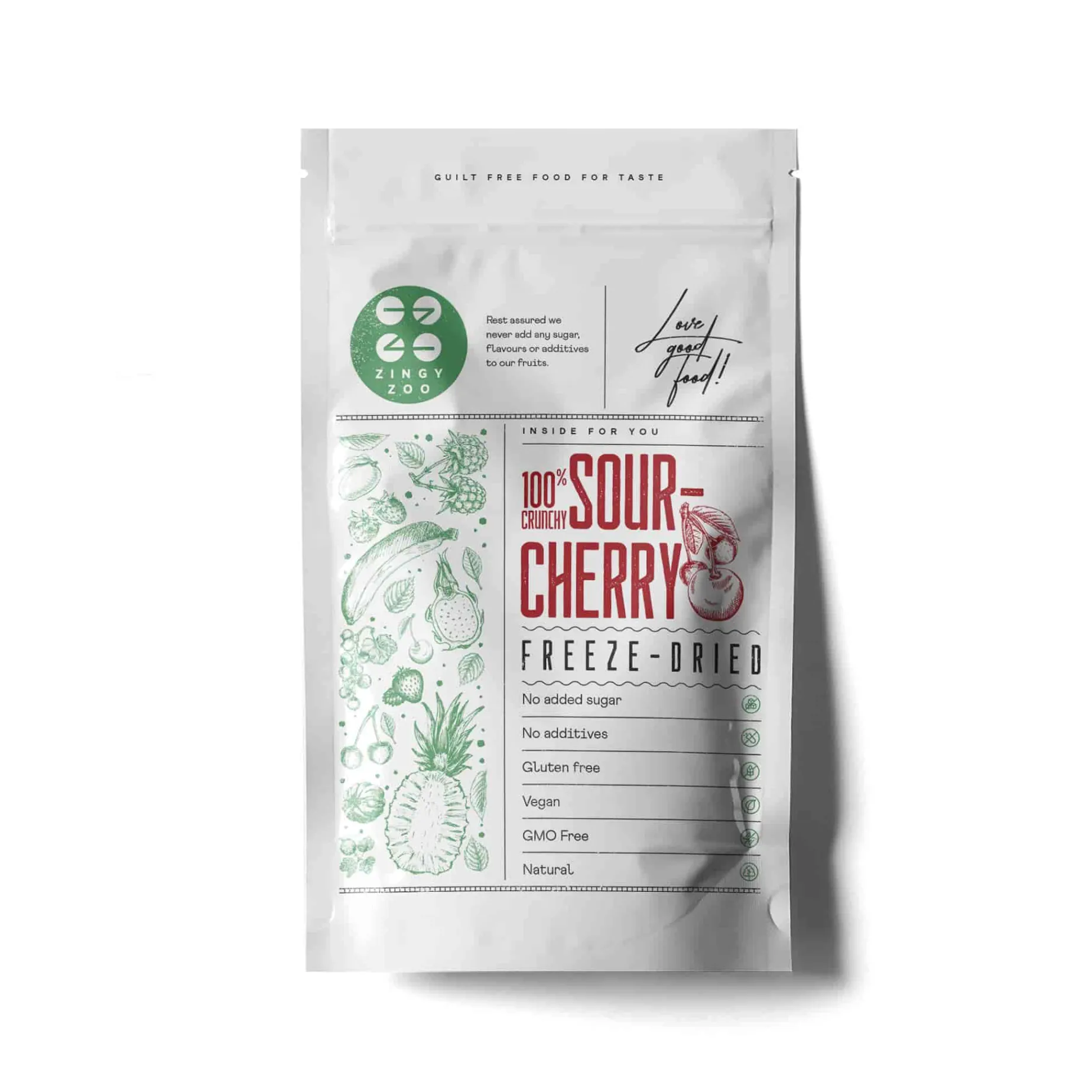 ZingyZoo Freeze Dried Sour Cherry Pieces, 100g
